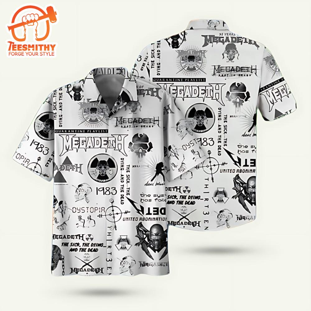 Megadeth Logo Pattern Short Sleeve Aloha Shirt