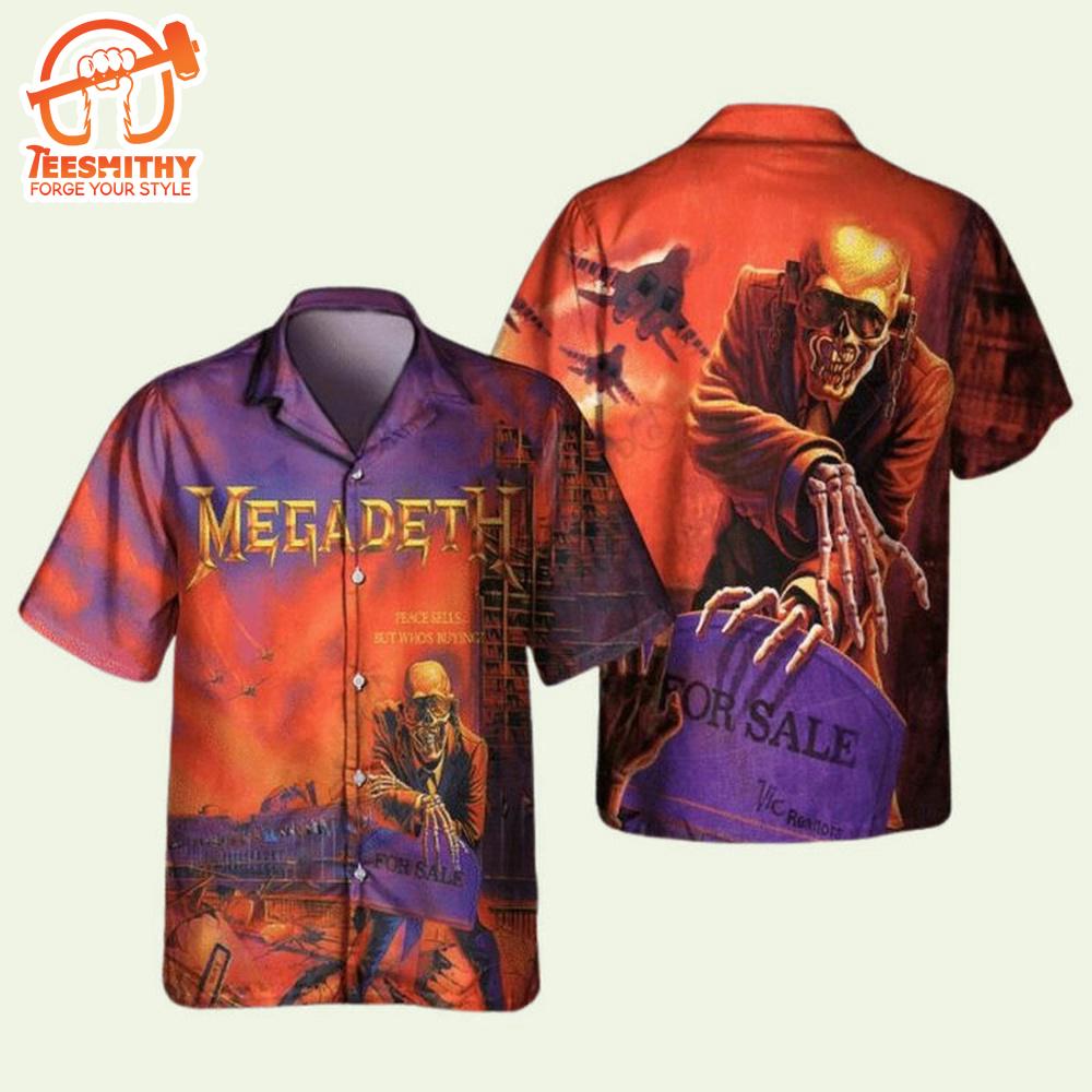 Megadeth Peace Sells But Whos Buying 1986 Short Sleeve Aloha Shirt