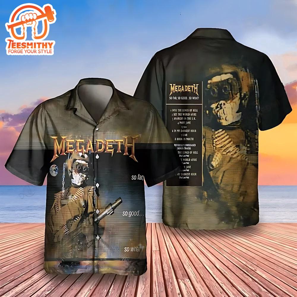 Megadeth So Far, So Good, So What! 1988 Short Sleeve Aloha Shirt