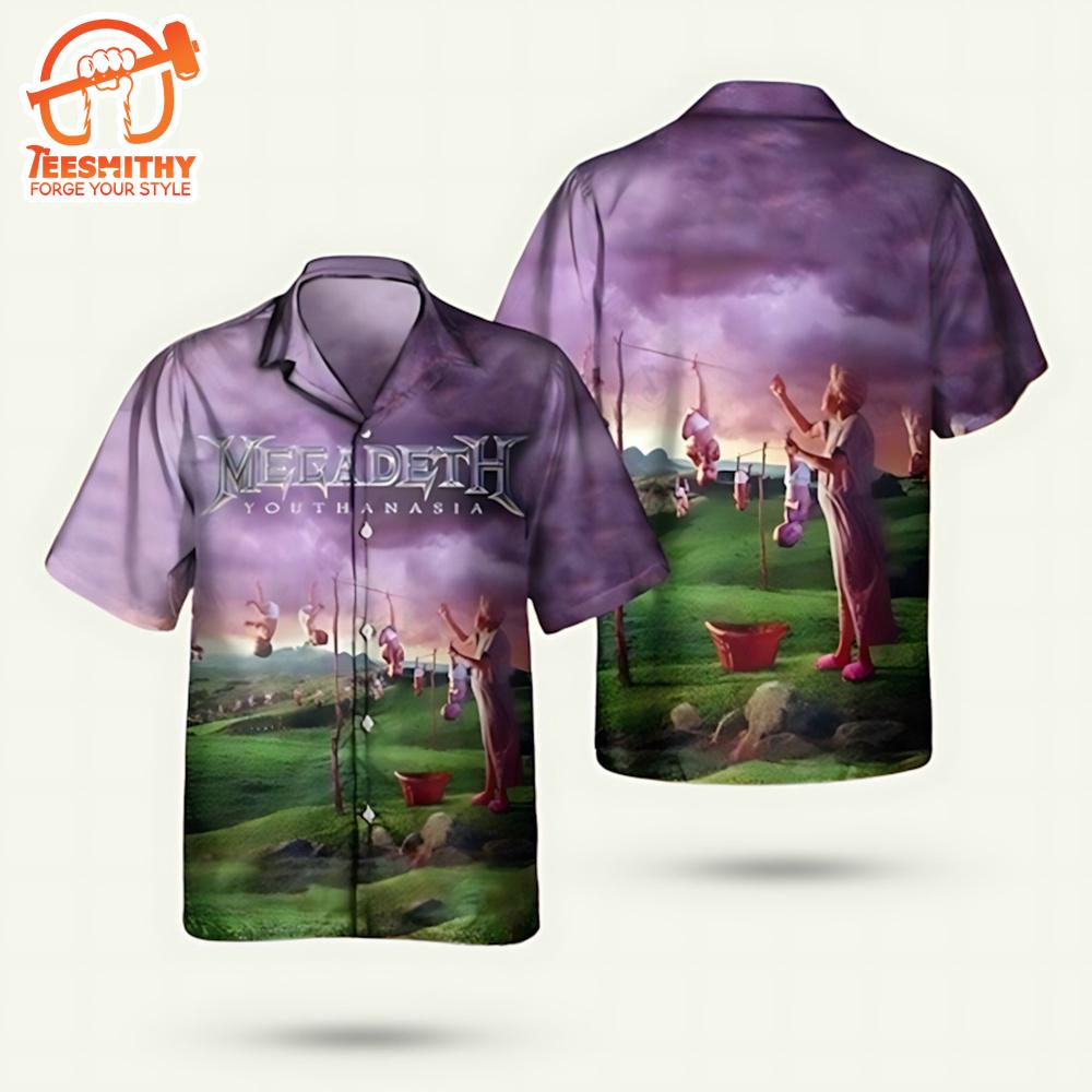 Megadeth Youthanasia Short Sleeve Aloha Shirt