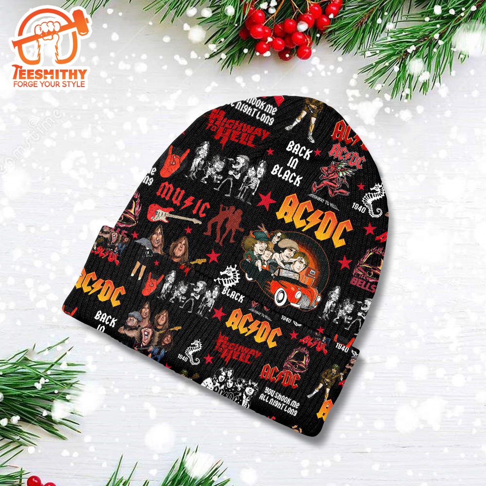 Merry Christmas ACDC Rock Band Beanie Hat