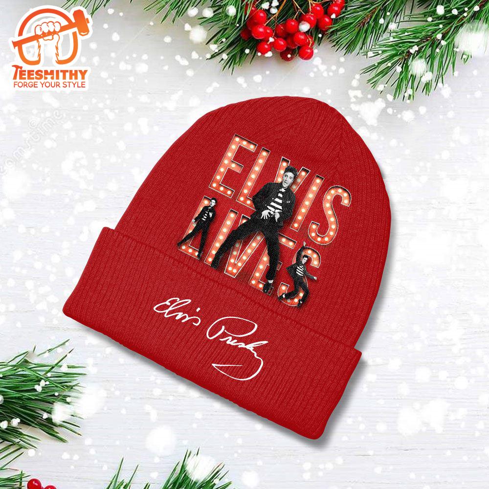 Merry Christmas Elvis Presley Singer Beanie Hat