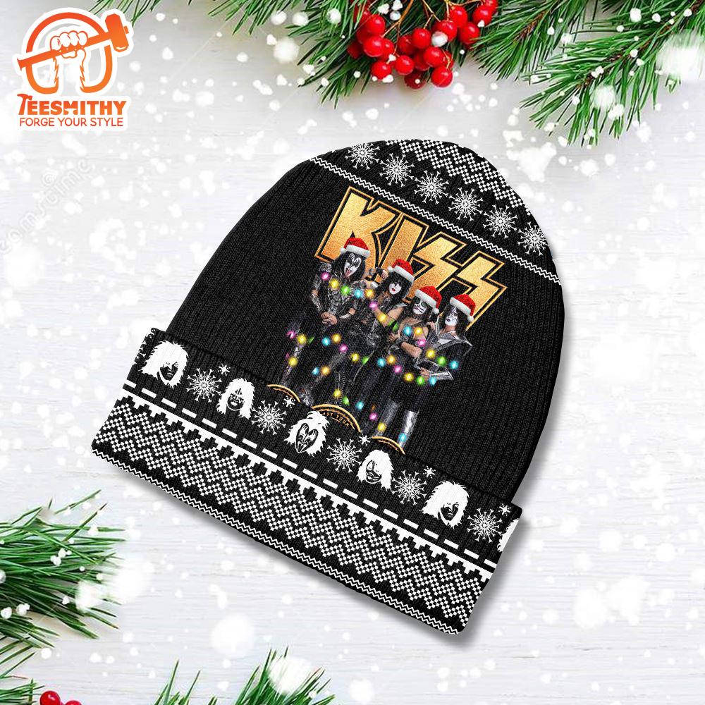 Merry Christmas Kiss Band Chirstmas Gifts 2024 Xmas Beanie Hat