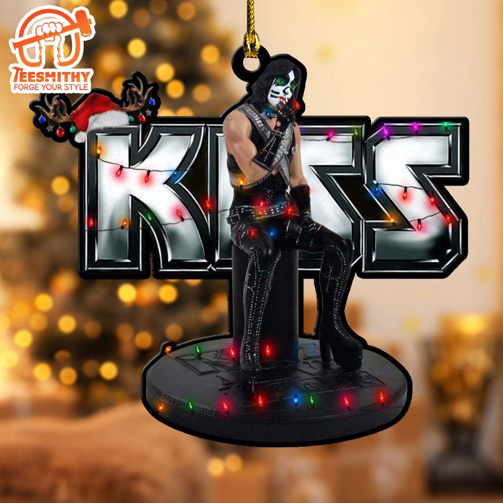 Merry Christmas Kiss Band Custom Shape 1-sided Acrylic Ornament