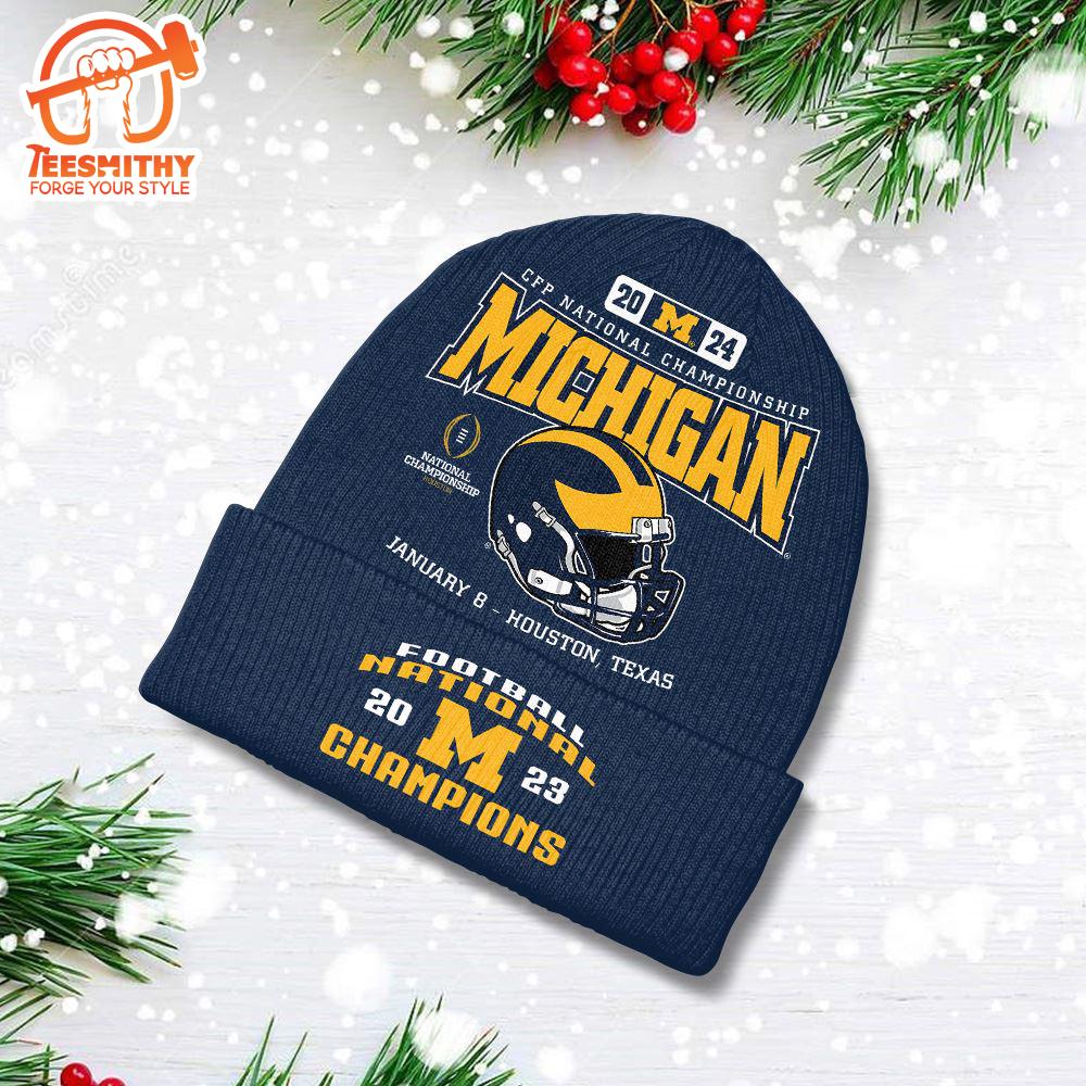 Merry Christmas Michigan Wolverines Football 2024 Beanie Hat