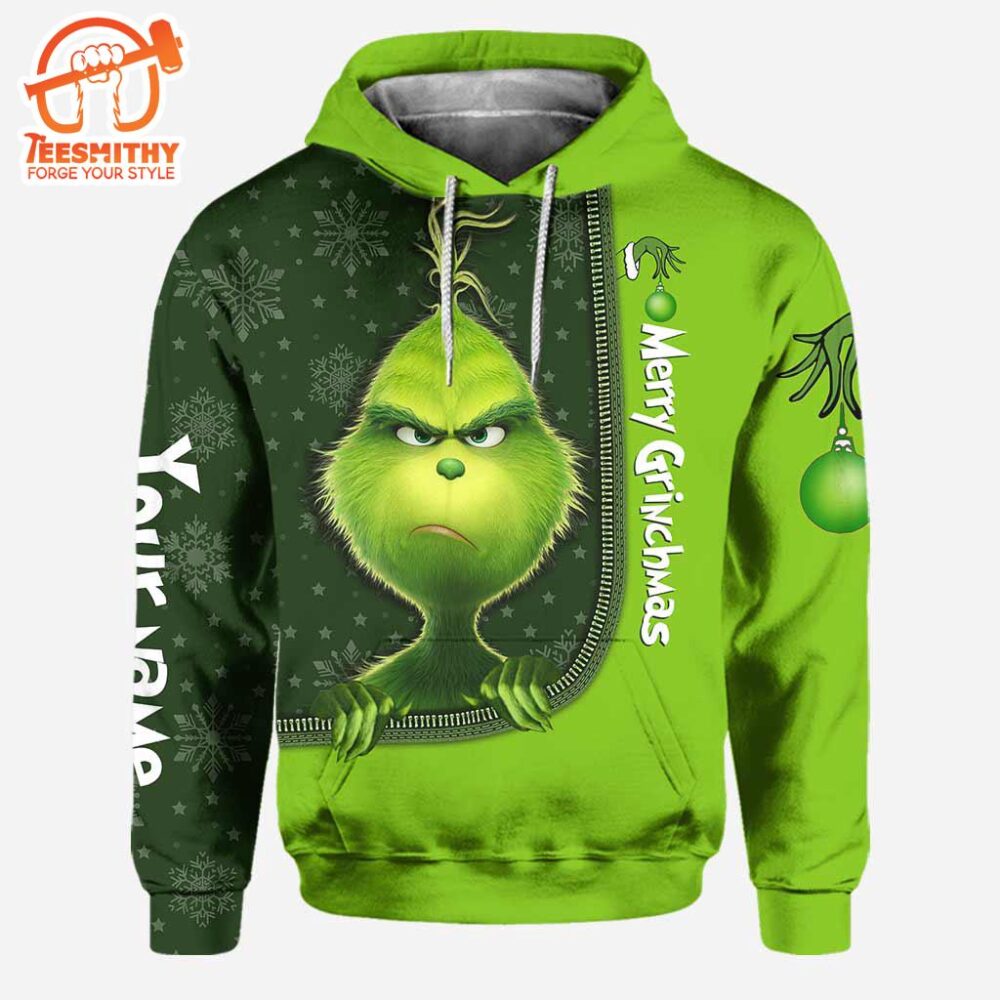 Merry Xmas – Personalized Green Monster Christmas Hoodie and Leggings