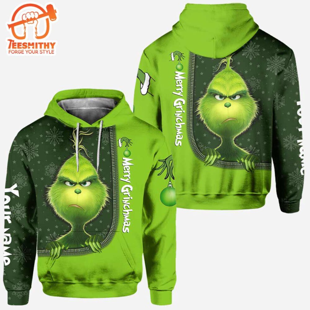 Merry Xmas - Personalized Green Monster Christmas Hoodie and Leggings