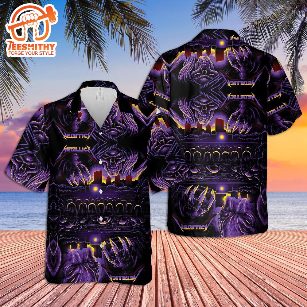 Metallica Austin City Hard Rock Short Sleeve Aloha Shirt