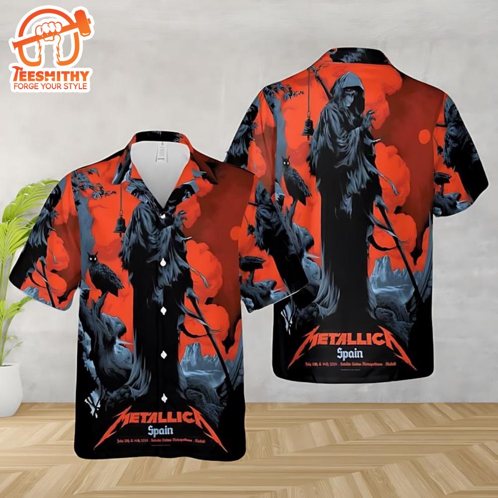 Metallica Concert At Estadio C?vitas Metropolitano In Madrid Spain 2024 Short Sleeve Aloha Shirt