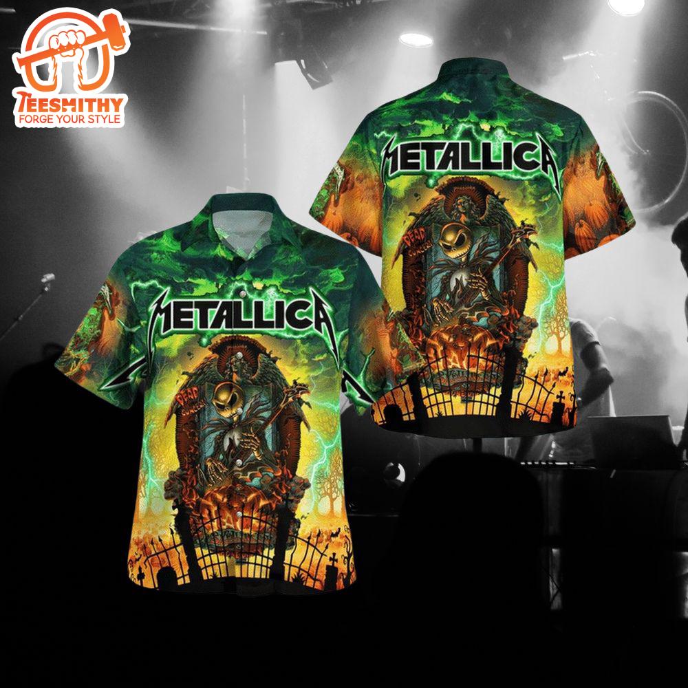 Metallica Jack Skellington Short Sleeve Aloha Shirt