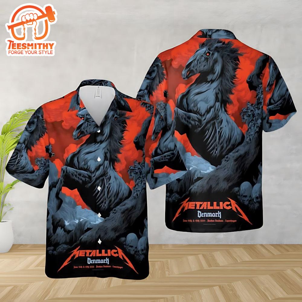 Metallica M72 Copenhagen At Parken Stadium Copenhagen Denmark 2024 Short Sleeve Aloha Shirt