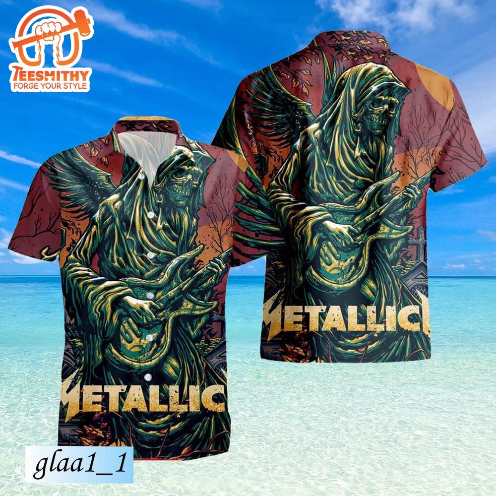 Metallica Stade De France M72 World Tour Short Sleeve Aloha Shirt