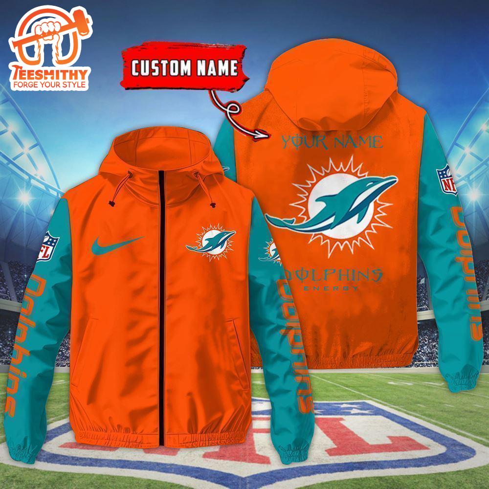 Miami Dolphins Custom Name Outdoor Jacket