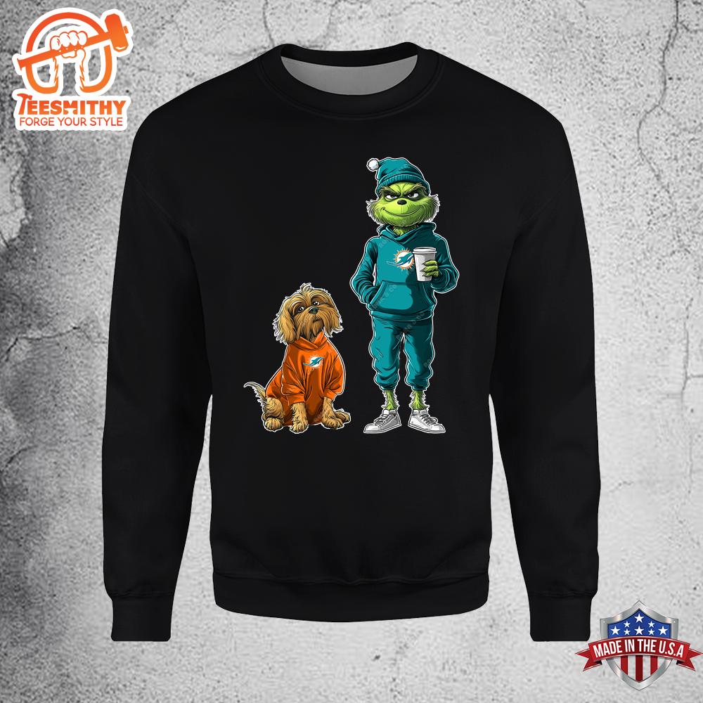 Miami Dolphins Grinch Christmas Football Sweatshirt