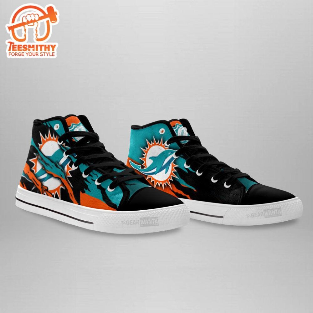 Miami Dolphins High Top Shoes Custom For Fans