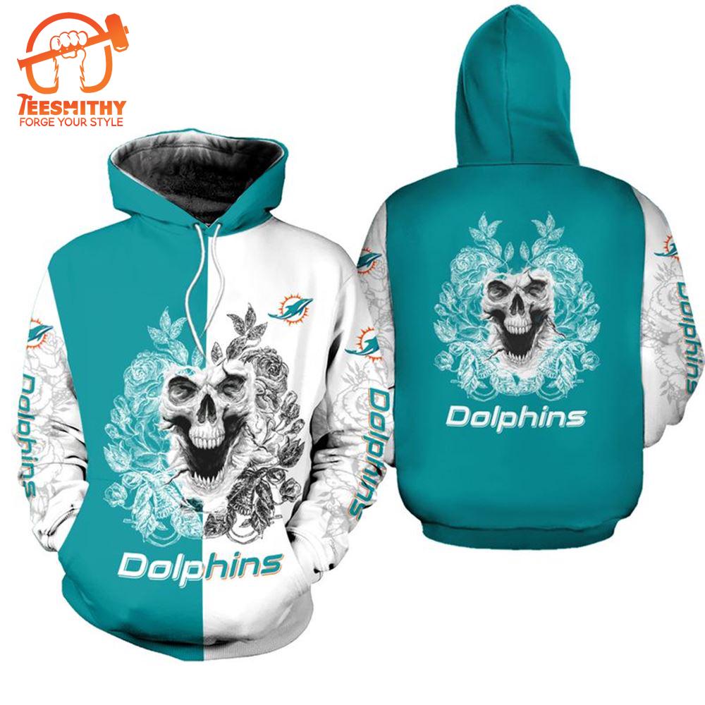 Miami Dolphins Hoodie 3D Skull Limited Edition All Over Print Gifts For Nfl Fans