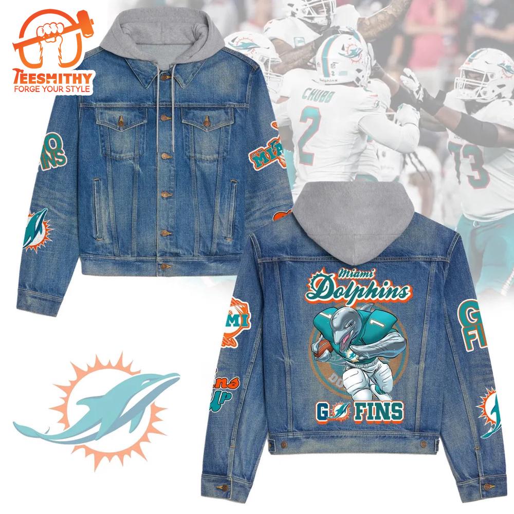 Miami Dolphins Men’s Premium Hooded Denim Jacket