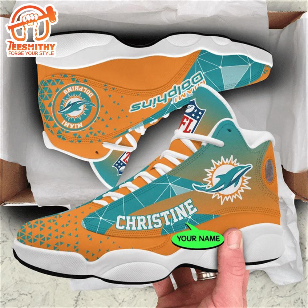 Miami Dolphins NFL Personalized Jordan 13 Shoes  Gift Christmas