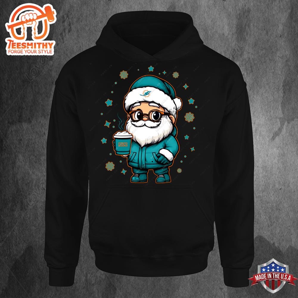 Miami Dolphins Santa Christmas Football Hoodie