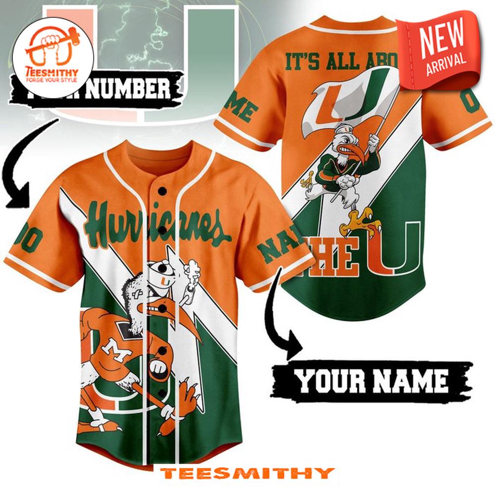 Miami Hurricanes Personalization Baseball Jersey