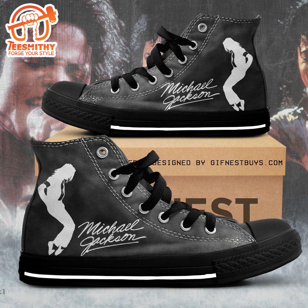 Michael Jackson Black Shoes, Michael Jackson High Top Canvas Shoes