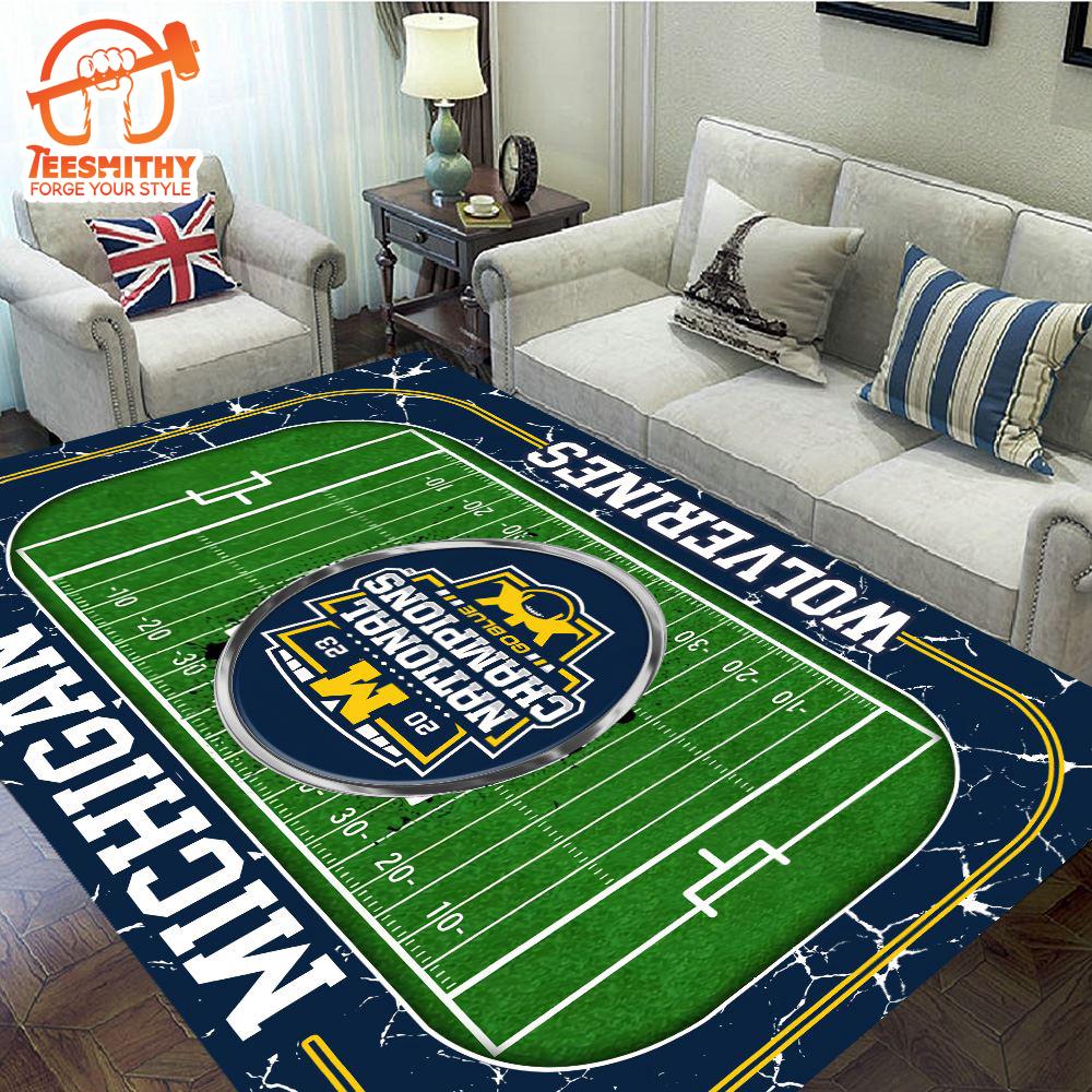 Michigan Wolverines Football 2024 Rectangular Rug Gift Christmas