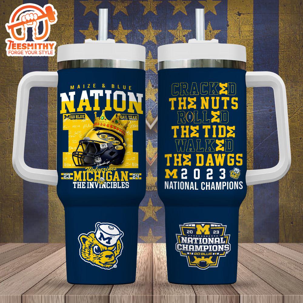 Michigan Wolverines Football 40oz Stanley Tumbler For Fan Gift Christmas