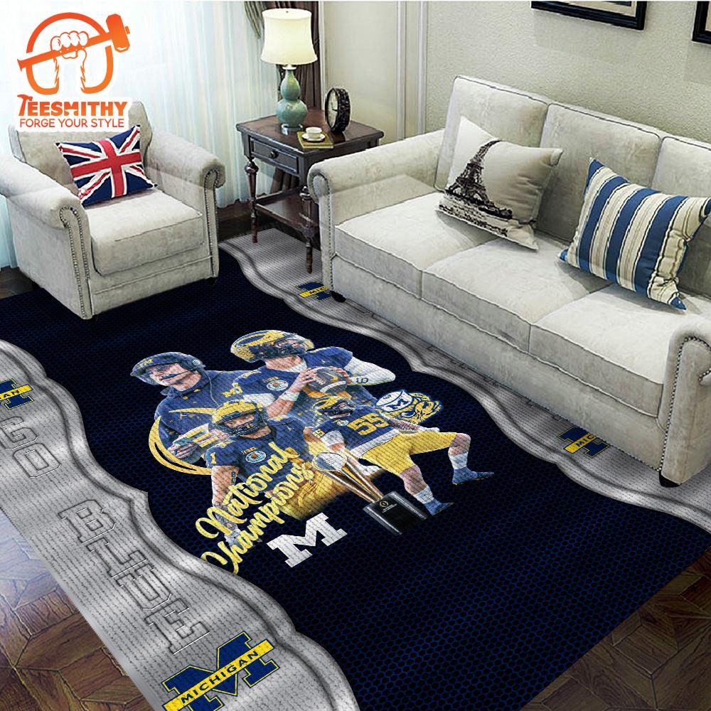 Michigan Wolverines Football Merry Christmas Custom Rug Carpet