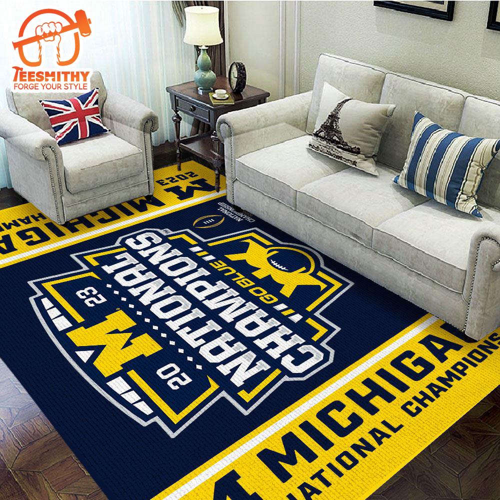 Michigan Wolverines Football Rectangular Rug Sport Gift Christmas