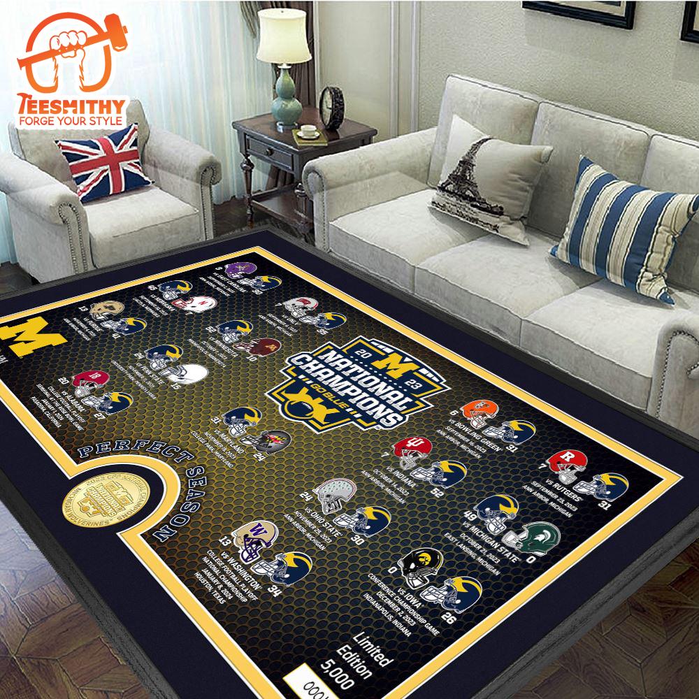 Michigan Wolverines Football Rug Merry Xmas