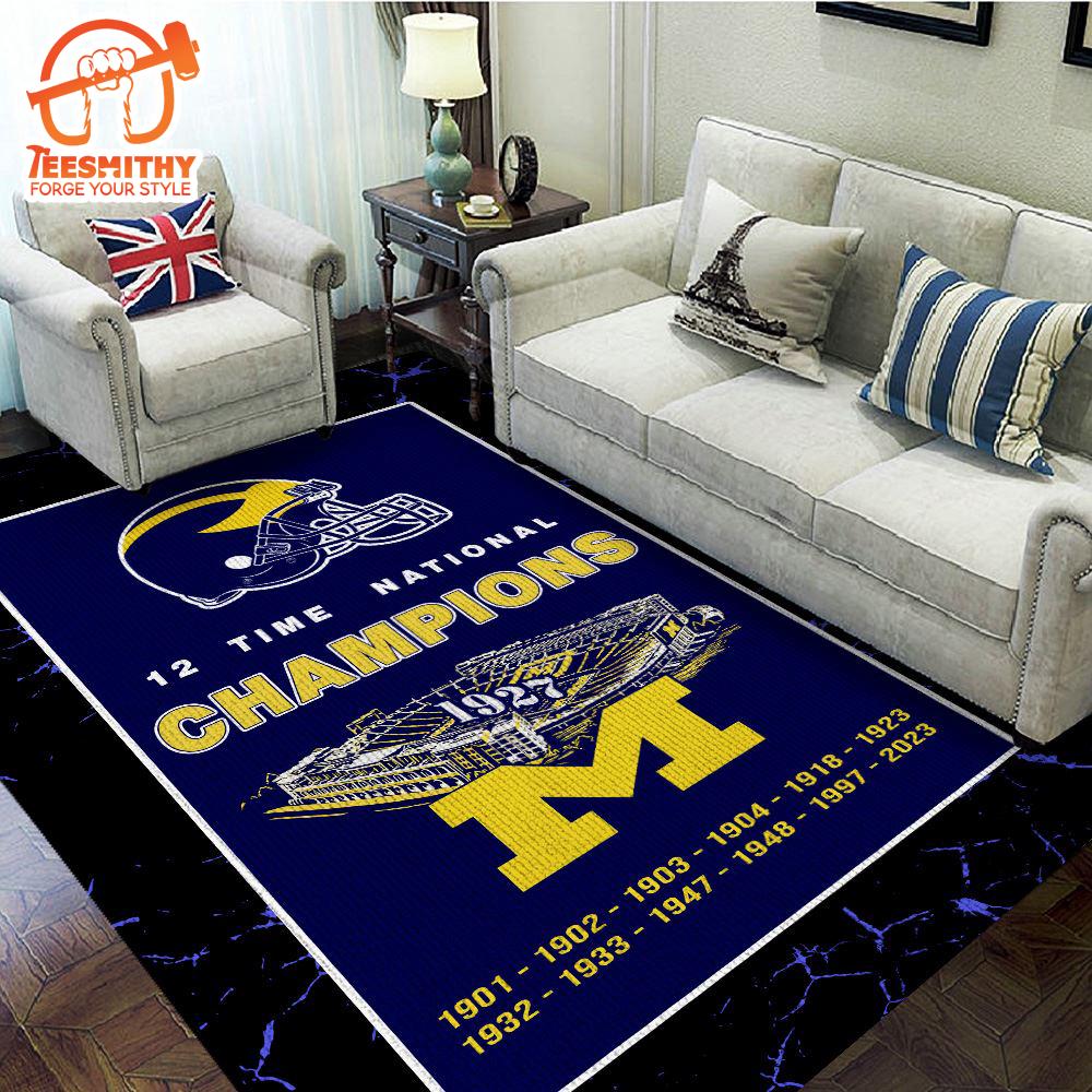 Michigan Wolverines Sport Merry Xmas Rug