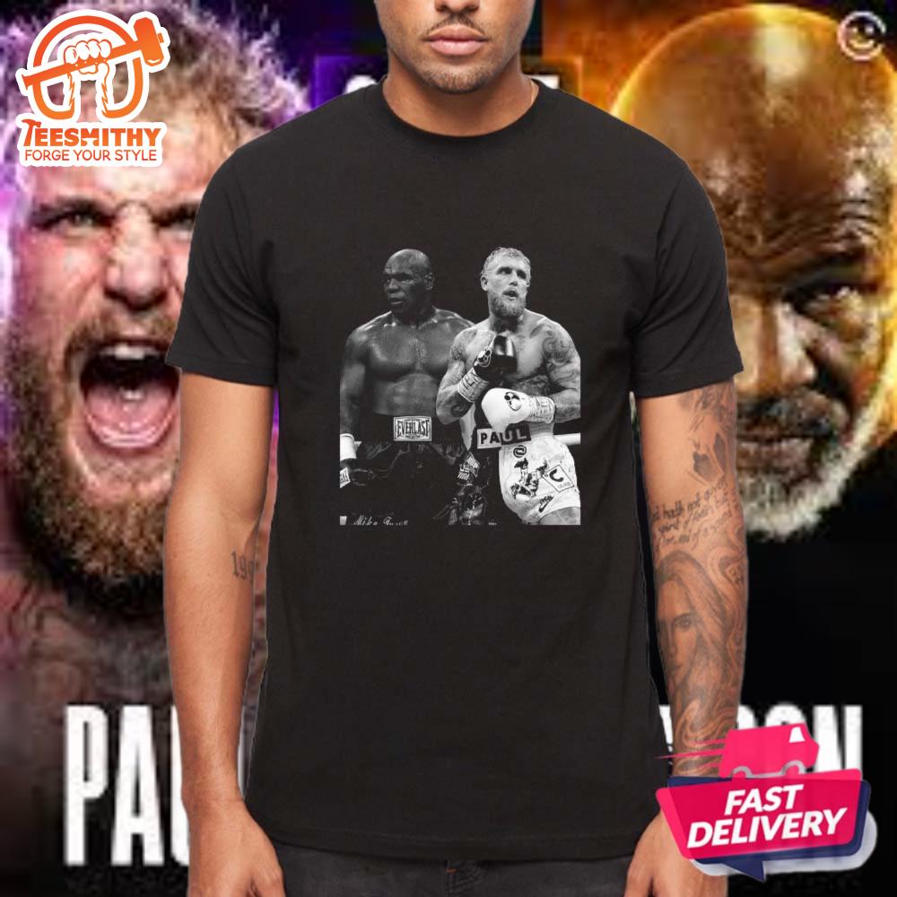 Mike Tyson Vs Jake Paul Face Off Boxing Ring On July 20 At At T Stadium Netflix Live Stream Poster Vintage T Shirt