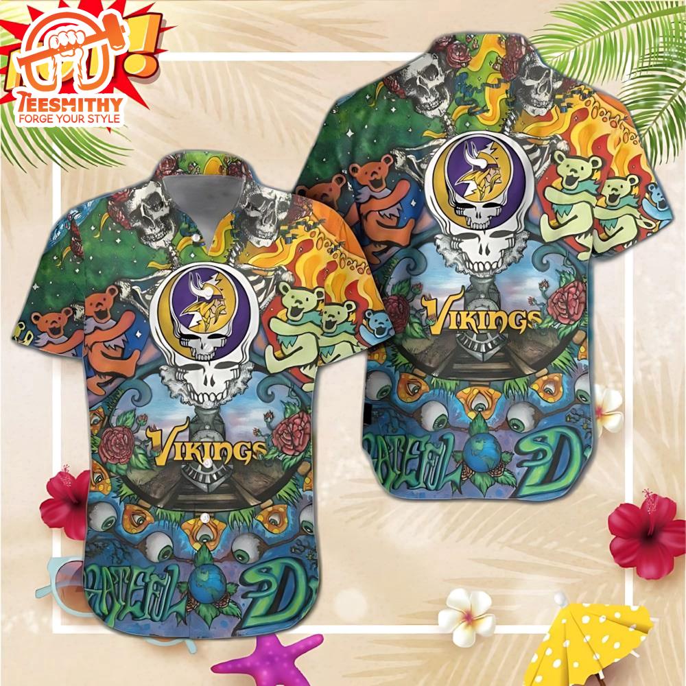 Minnesota Vikings Grateful Dead NFL Hawaiian Shirt