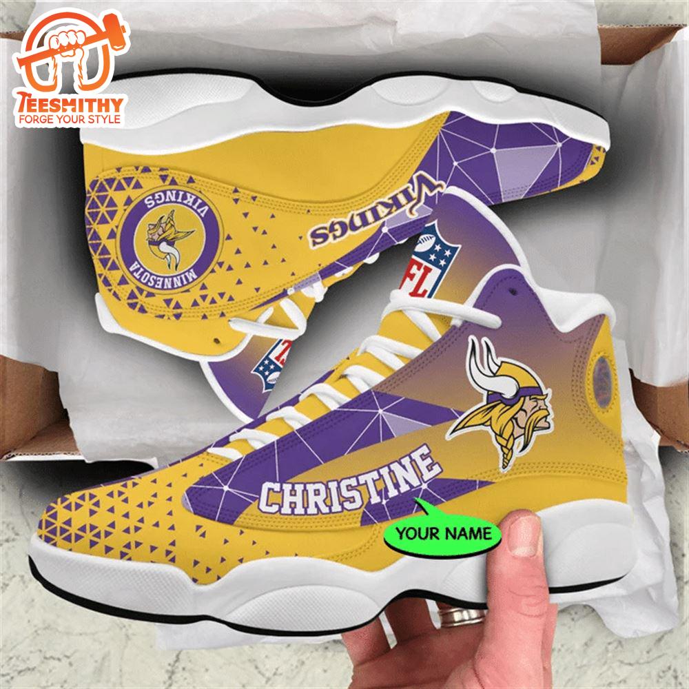 Minnesota Vikings NFL Personalized Jordan 13 Shoes  Gift Christmas