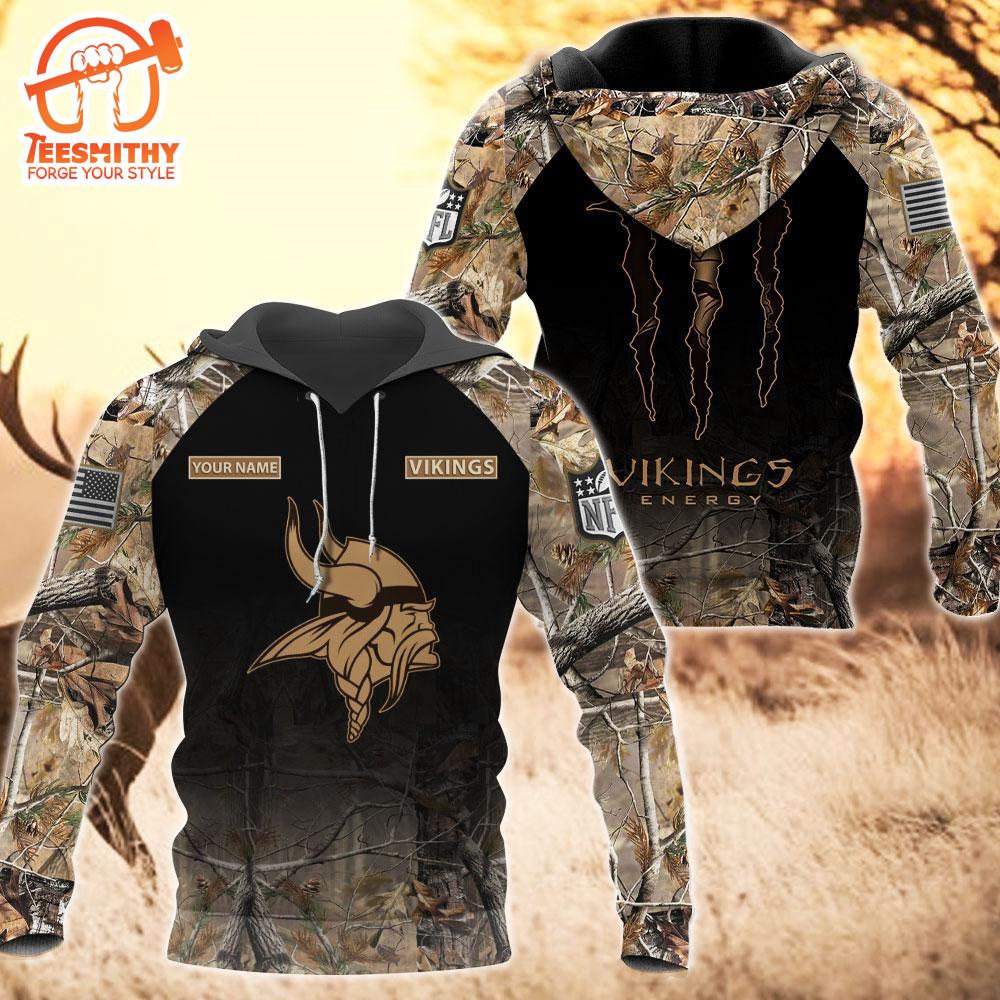 Minnesota Vikings Personalized Hoodie Camo Hunting Perfect Gift  Gift Christmas