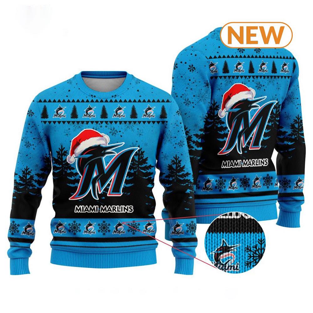 MLB Miami Marlins 2024 Ugly Christmas Sweater Shirt, Sweatshirt