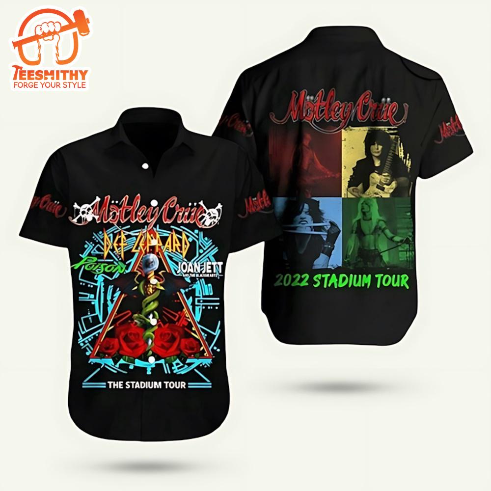 Motley Crue 2022 Stadium Tour Short Sleeve Aloha Shirt