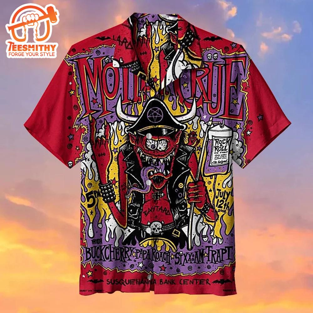 Motley Crue Demon Rocker Short Sleeve Aloha Shirt