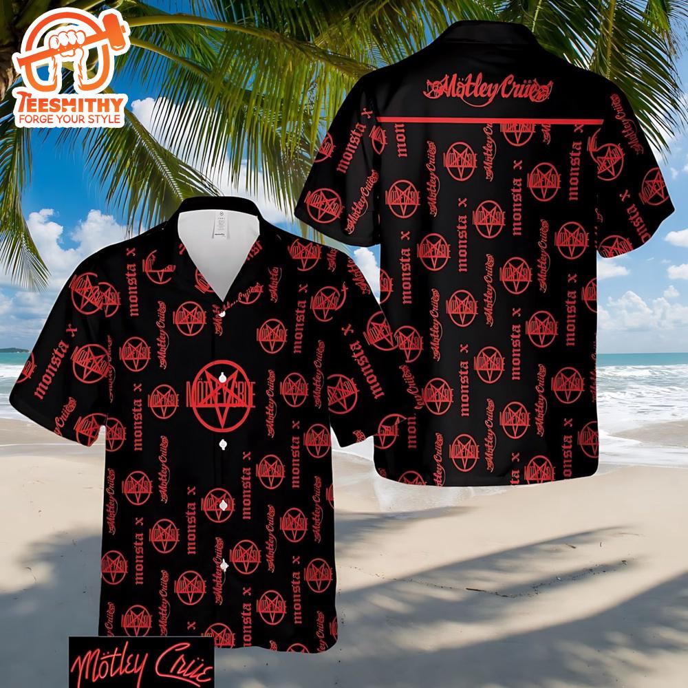 Motley Crue Music Band Logo Short Sleeve Aloha Shirt