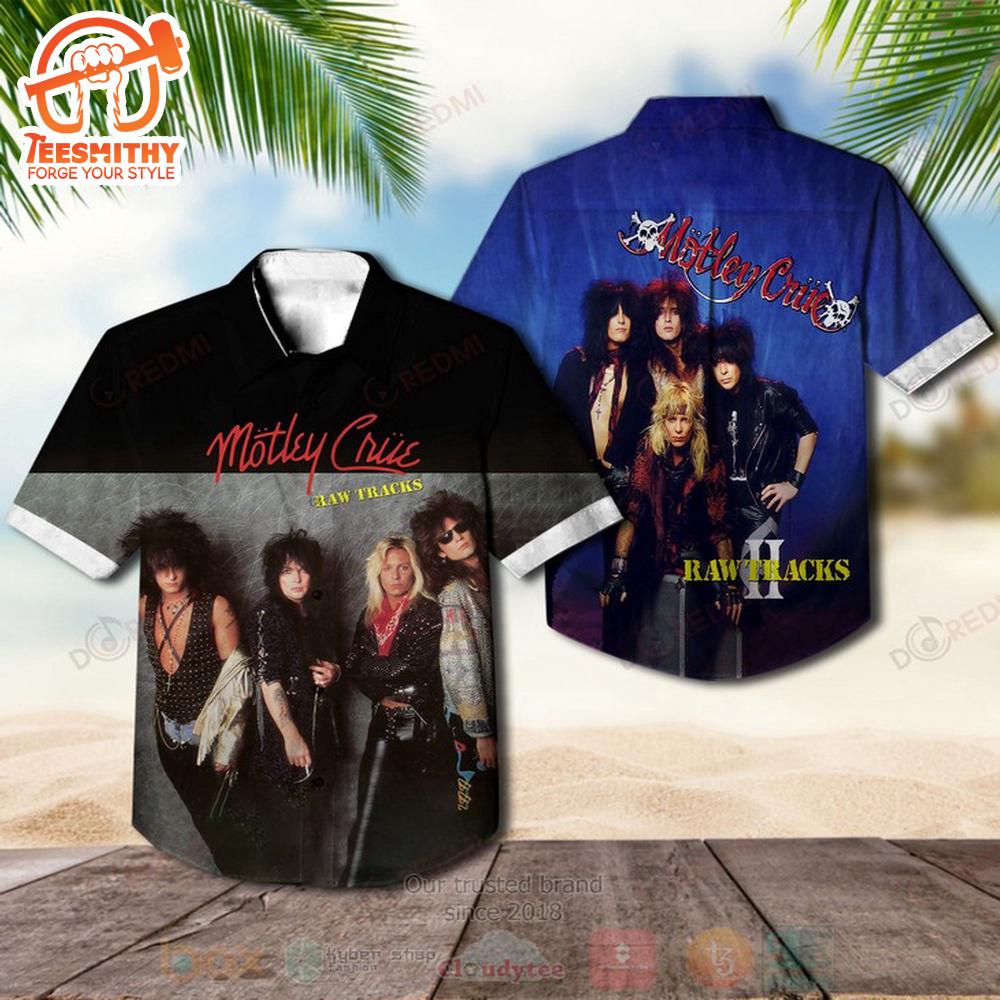 Motley Crue Raw Tracks Album Short Sleeve Aloha Shirt