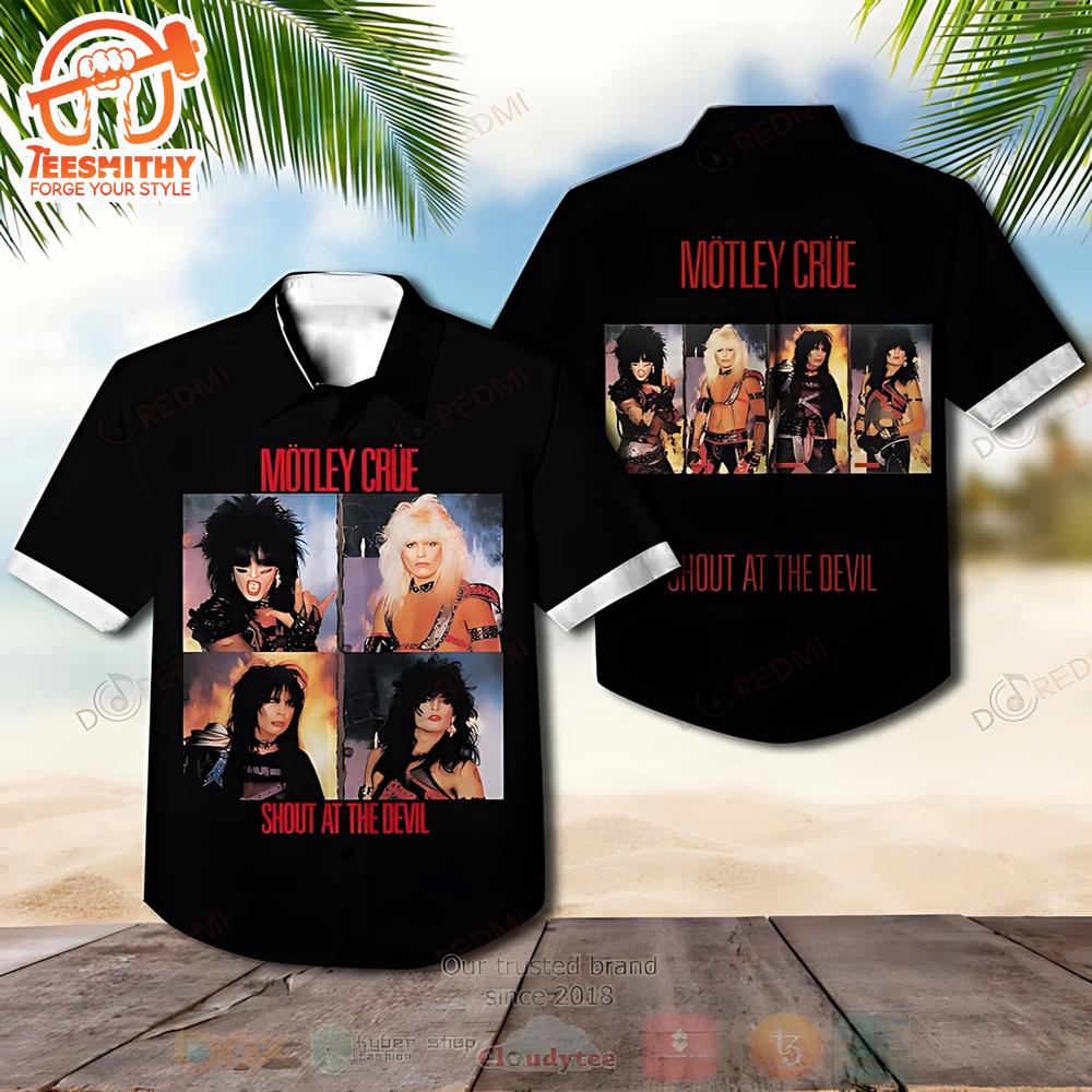 Motley Crue Shout At The Devil Album Short Sleeve Aloha Shirt