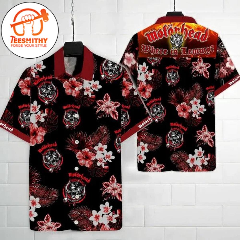 Motorhead Floral Tribute Hawaiian Button Up Shirts