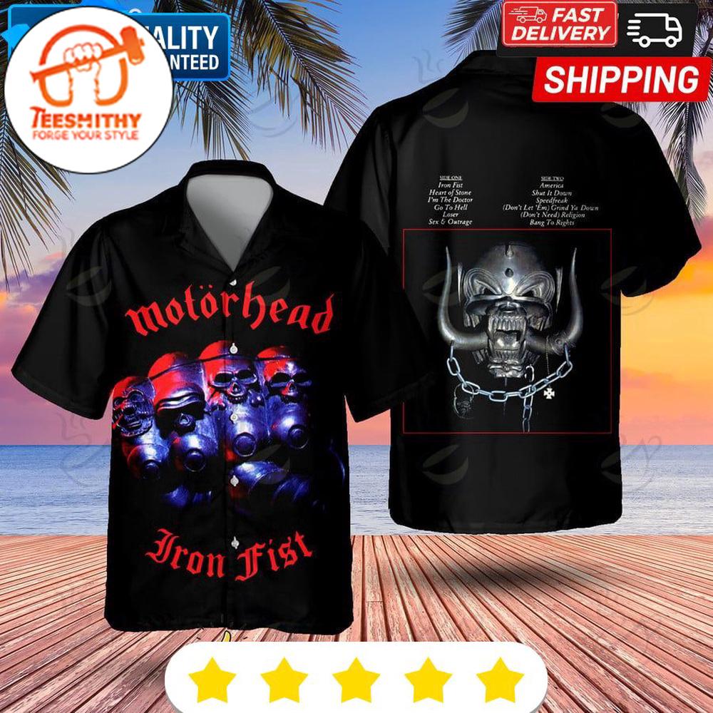 Motorhead Iron Fist Album Unisex Hawaiian Button Up Shirts