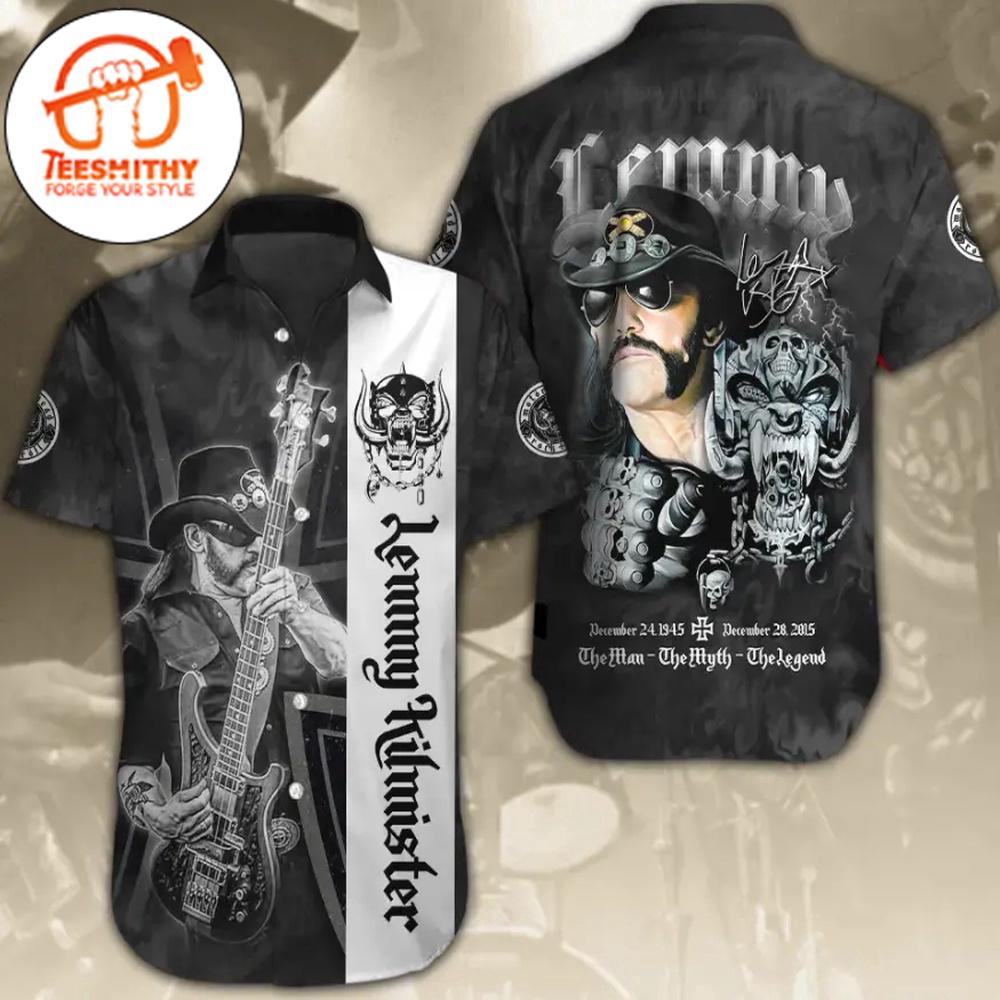 Motorhead Lemmy Kilmister 3d Hawaiian Button Up Shirts