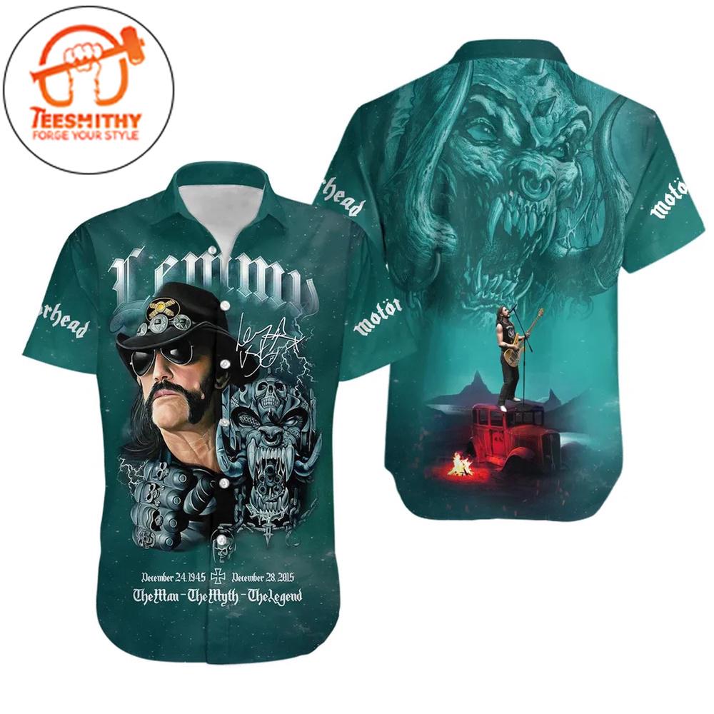 Motorhead Lemmy Tribute Legendary Hawaiian Button Up Shirts