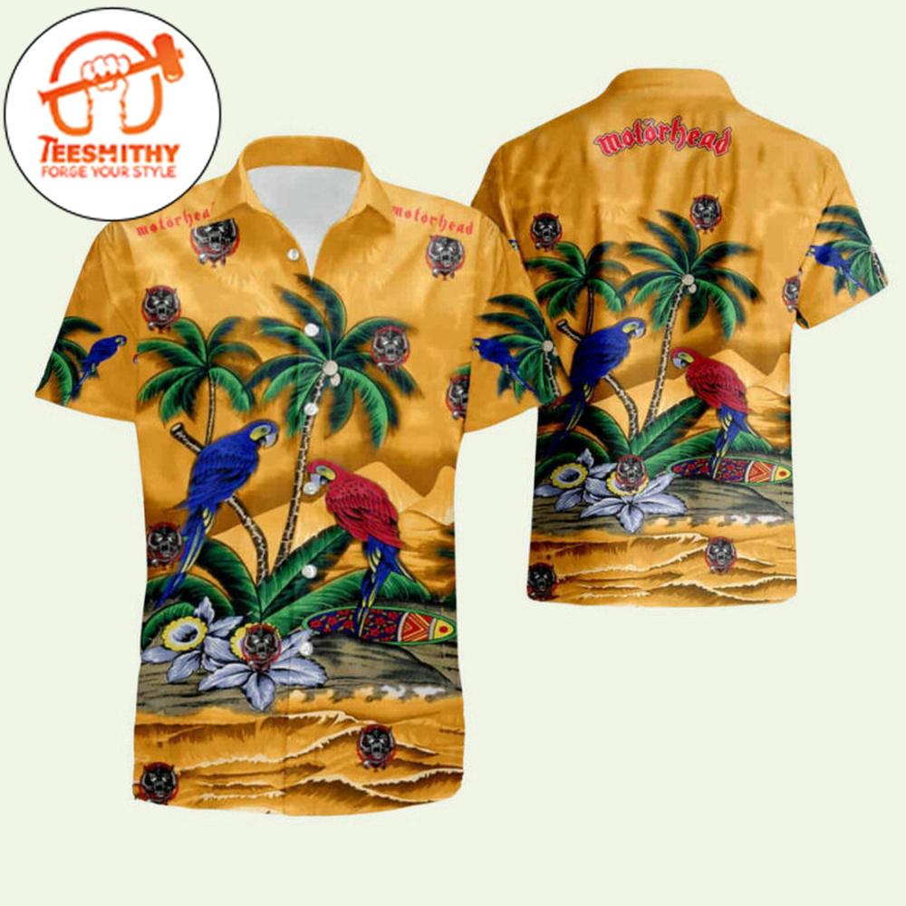 Motorhead Parrot Hawaiian Button Up Shirts