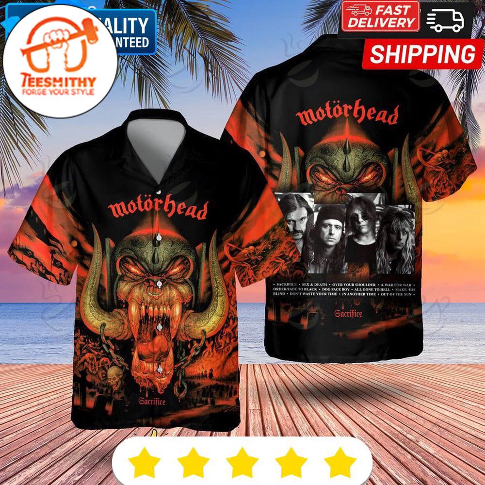 Motorhead Sacrifice Inferno Album Unisex Hawaiian Button Up Shirts