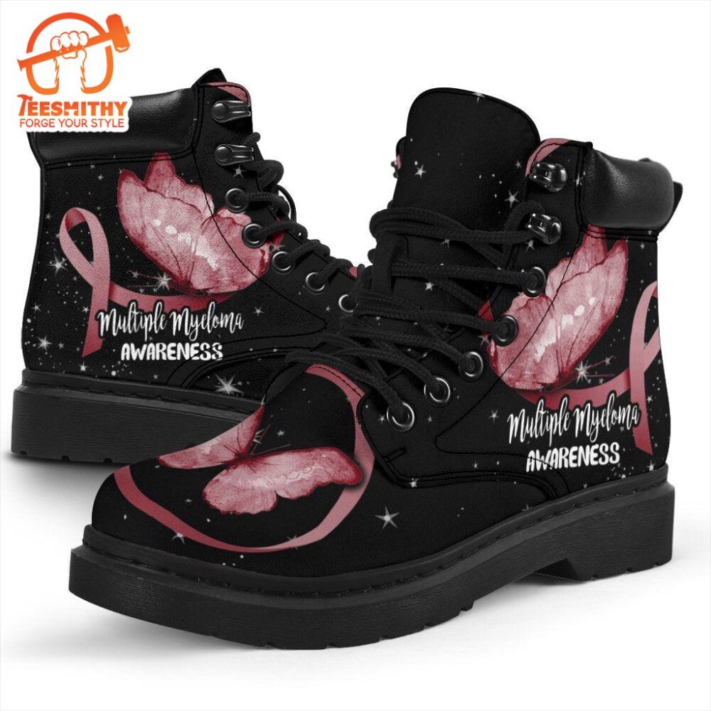 Multiple Myeloma Cancer Awareness Boots Ribbon Butterfly Shoes