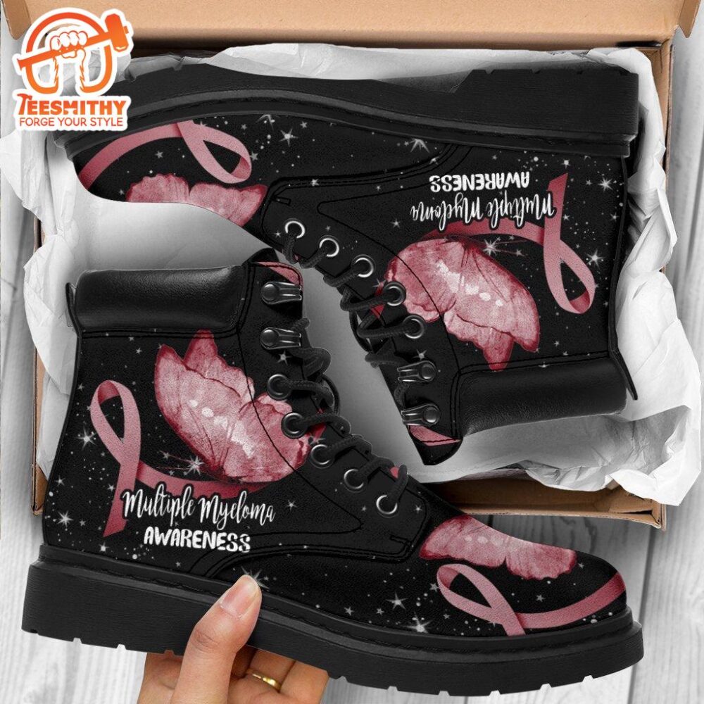 Multiple Myeloma Cancer Awareness Boots Ribbon Butterfly Shoes