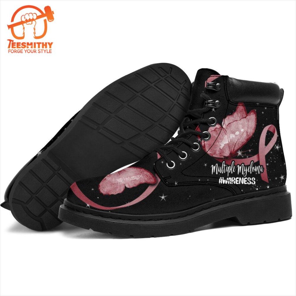 Multiple Myeloma Cancer Awareness Boots Ribbon Butterfly Shoes